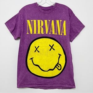 Nirvana Crewneck Graphic Short Sleeve Licensed Band Tee